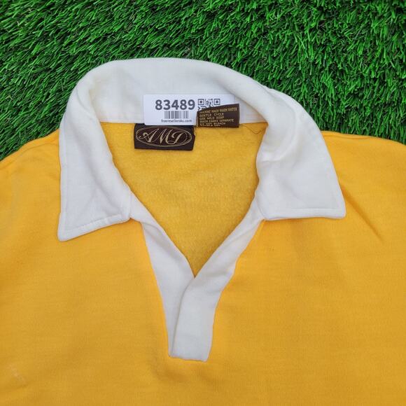 Vintage 90s MOD Collared Sweatshirt Medium 21x23 Crop Baggy - Picture 11 of 12